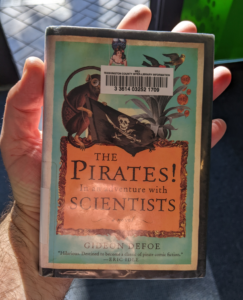 The Pirates book with Seth's hand for reference.